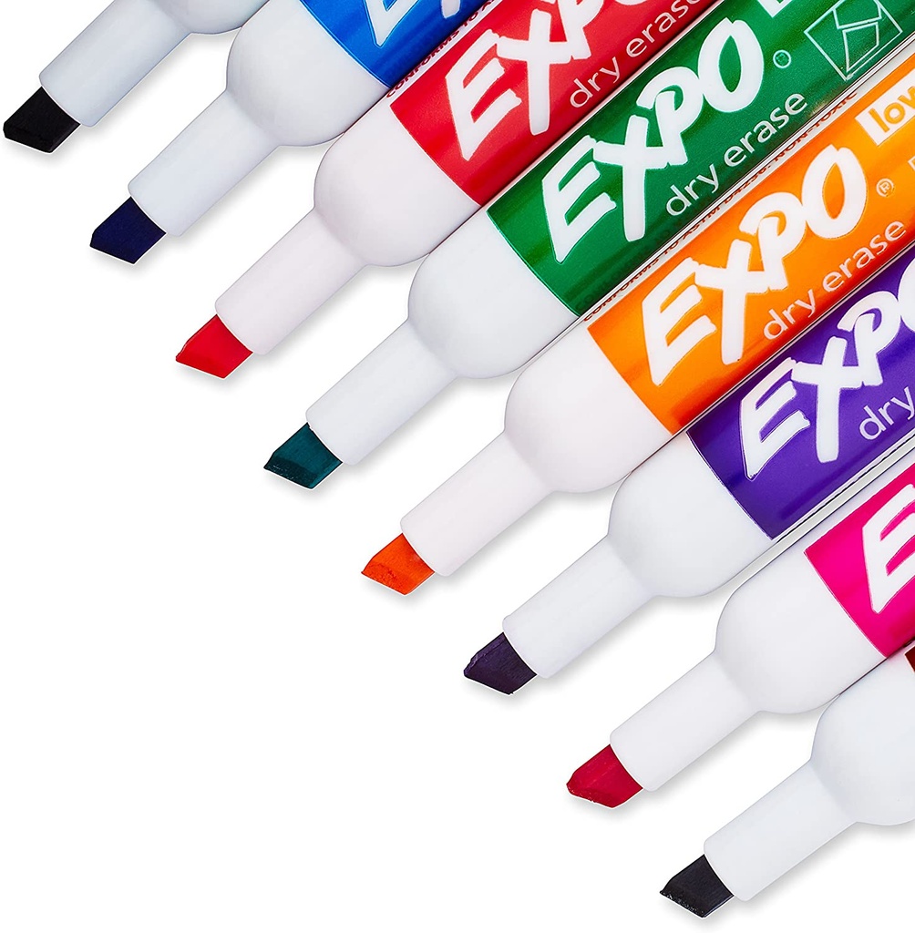 Assorted Expo Low Odor Chisel Tip Dry Erase Markers 8ct Pack